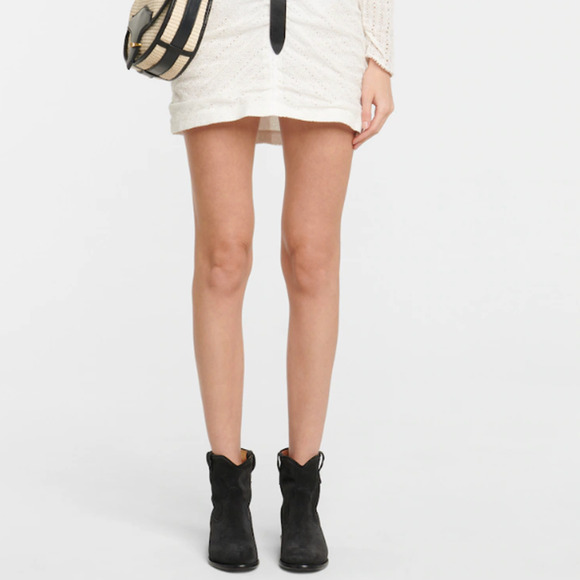 Isabel Marant Crisi Slouchy Black Suede Ankle Boots Booties sz 37 Hidden Wedge - Picture 1 of 15